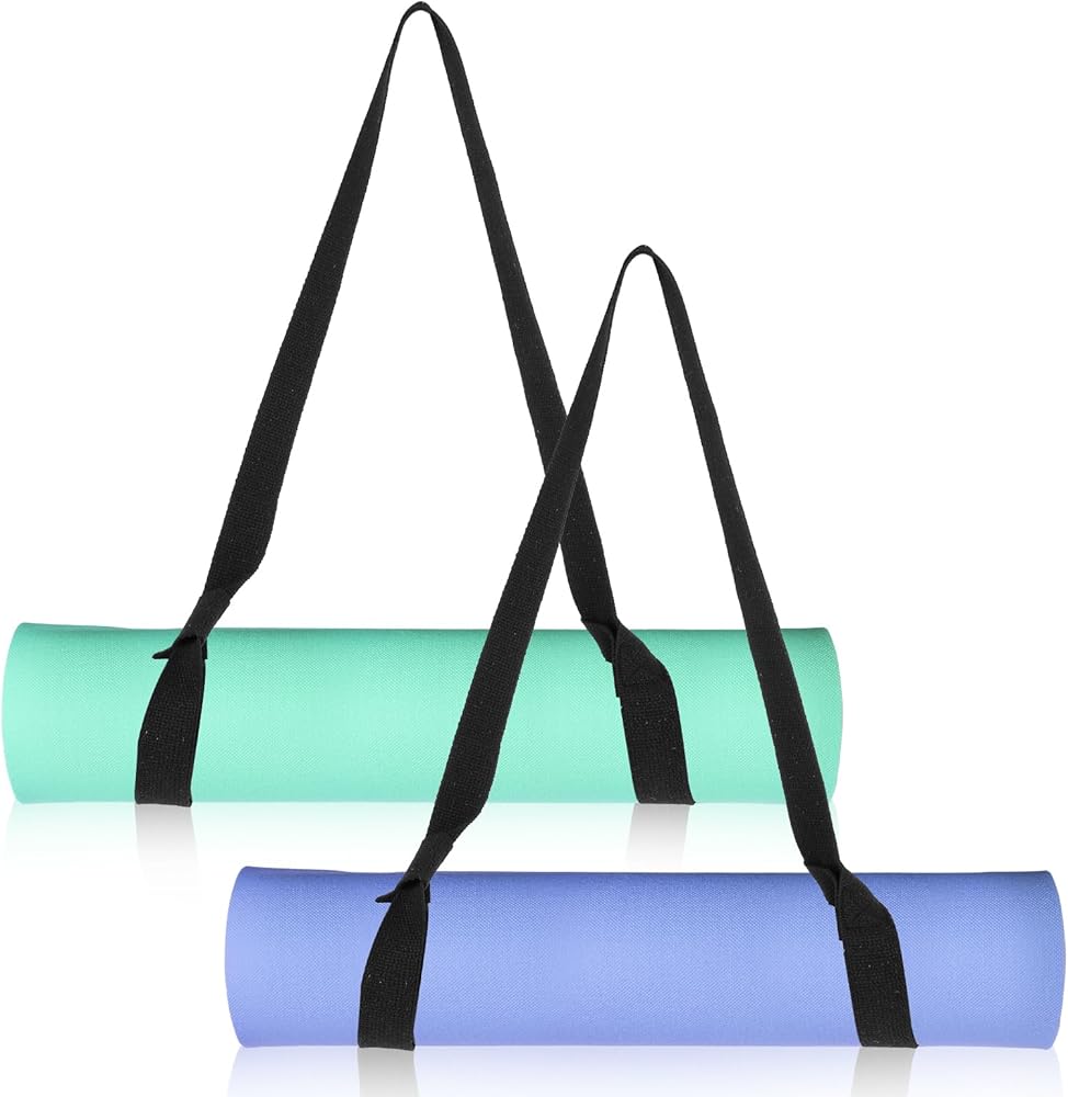 Lusofie 2Pack Adjustable Yoga Mat Carrying Strap, Yoga Mat Straps Sling Multi-Purpose Yoga Strap for Carrying All Mats Easy-Cinch(Black)