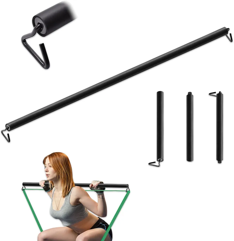 Resistance Band Bar, 26.4in or 39.4in, Workout Bar for Fitness, Portable Weightlifting Training, Suit for Home Exercise, Resistance Band Training