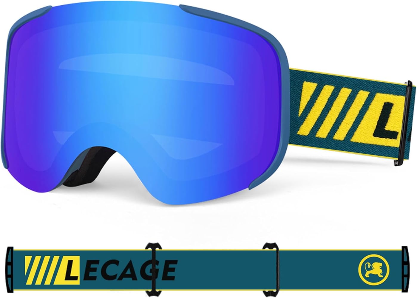 OTG Ski Goggles Anti-Fog UV400 Protection Snow/Snowboard Goggles Winter Snow Sports for Men Women & Youth