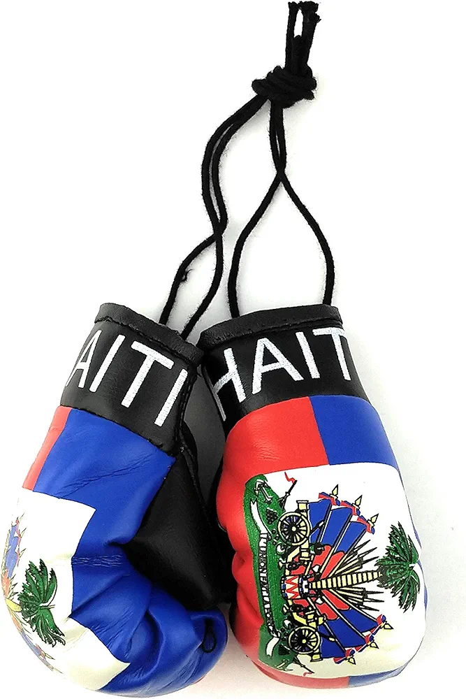Red Hat Ent Hanging Car Mirror Mini Boxing Gloves (Haiti)