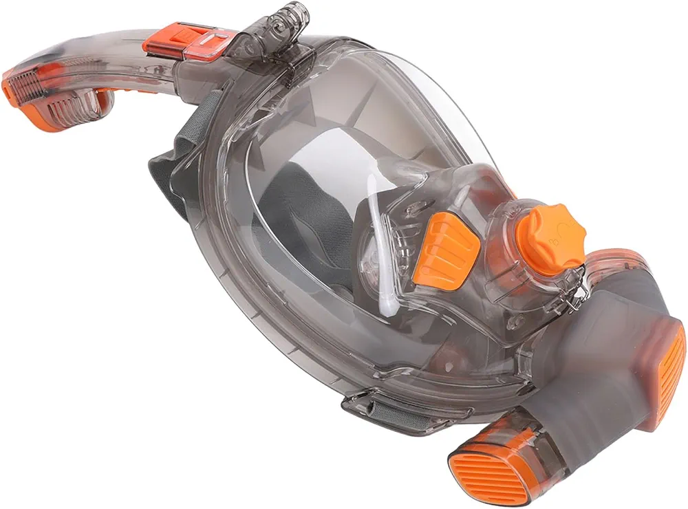 Full Face Snorkel Mask for Adults, Snorkeling Gear, Anti Fog 180 Degree Panoramic View Snorkeling Goggles with Foldable Breathing Tube