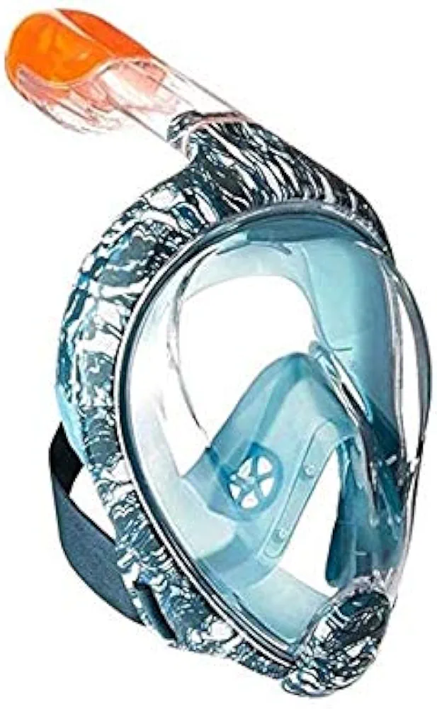 Full Face Snorkel Mask, Full Dry Face Mask Snorkel Device Swim Mask, 180° Panoramic Anti-Leak/Anti-Fog Mask, Very Suitable for Diving Enthusiasts