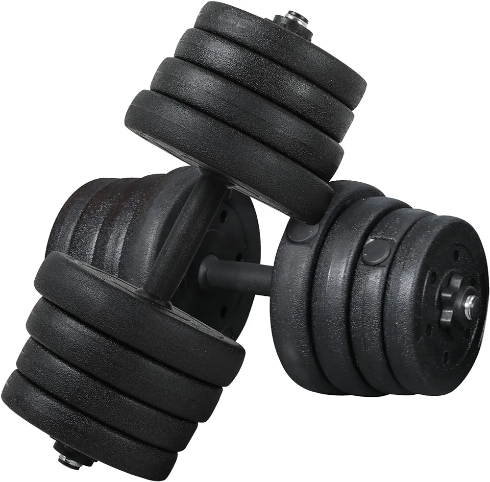 Adjustable Dumbbell Set 2 In 1 Dumbbells Adjustable Weight Barbell Non-Slip Dumbbells Weights Set Home Gym Strength Training Exercise Equipment for Beginners Home Gym Exercise Strength Training Fitness Workout(Pair)