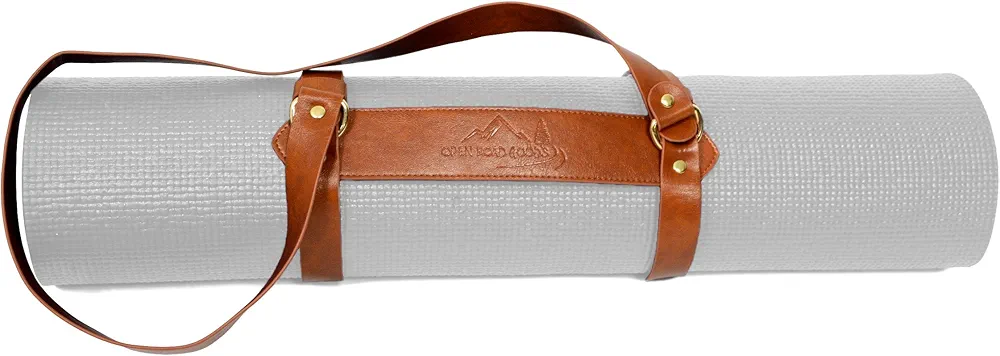 Vegan Leather Yoga Mat Carrier Sling/Adjustable Blanket Strap/Faux Leather Bedroll Straps