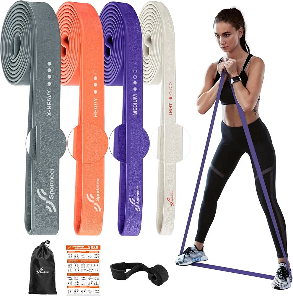 Resistance Bands, Sportneer Non Slip Exercise Bands, Workout Bands Resistance, Pull Up Assistance Bands - Stretching Bands, Natural Rubber, Heavy Duty for Gym, Home, Workout Fitness Training