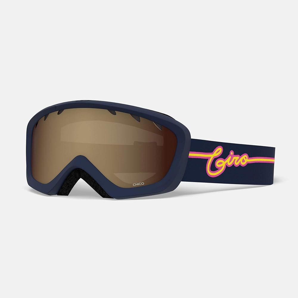 Giro Chico Youth Snow Goggle - Midnight Neon Lights Strap with Amber Rose Lens