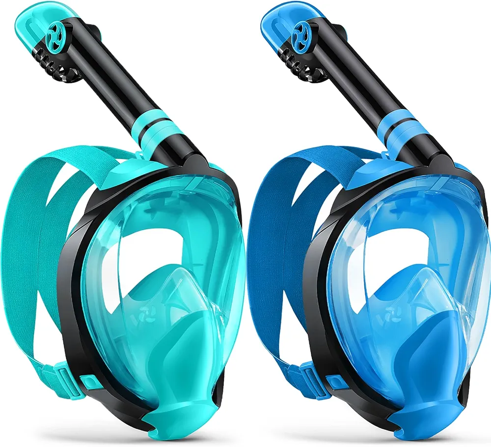 Zenoplige Full Face Snorkel Mask Adults,Dry-Top Snorkeling Gear with Camera Mount,Foldable 180-Degree Panoramic Scuba Mask for Snorkeling Diving Swimming Travel,Snorkel Mask Anti-Fog & Anti-Leak
