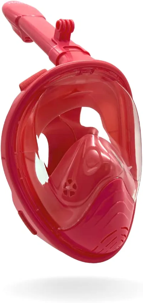Kids Snorkel Mask Full Face, Snorkeling Gear for Kids 2-14 with Camera Mount, 180 Degree Panoramic View Snorkeling Set Anti-Fog Anti-Leak, with Adjustable Head Straps