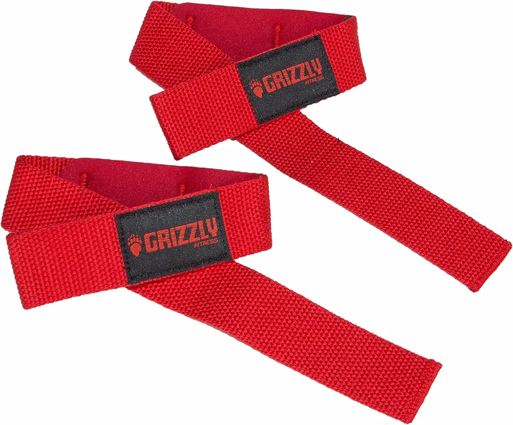 Grizzly Fitness Red Padded Lifting Straps