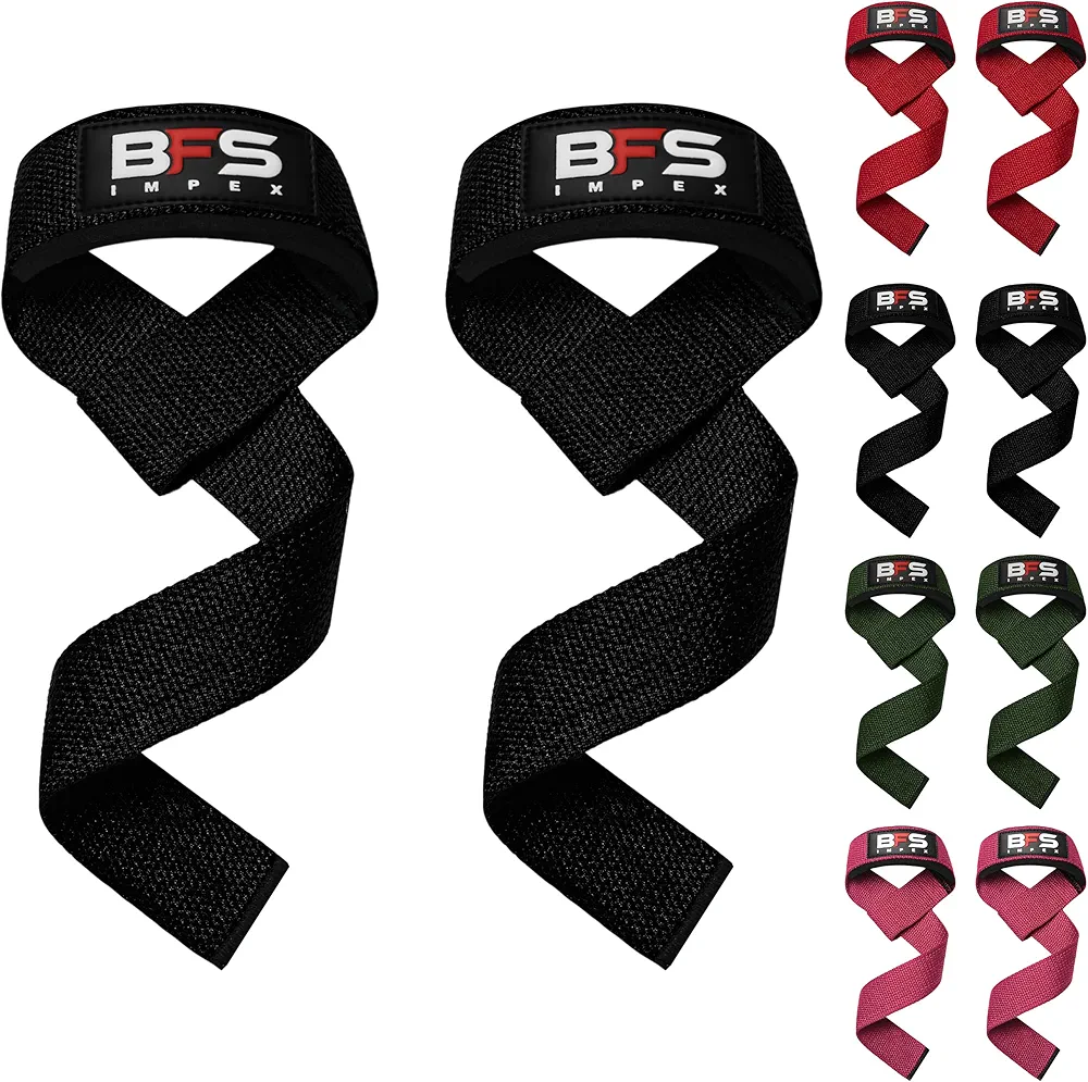 Lifting Straps for Weightlifting, Weightlifting Cotton Straps with Neoprene Padding for Men women Gym Wrist Straps for Bodybuilding powerlifting, Strength Training and Deadlifting