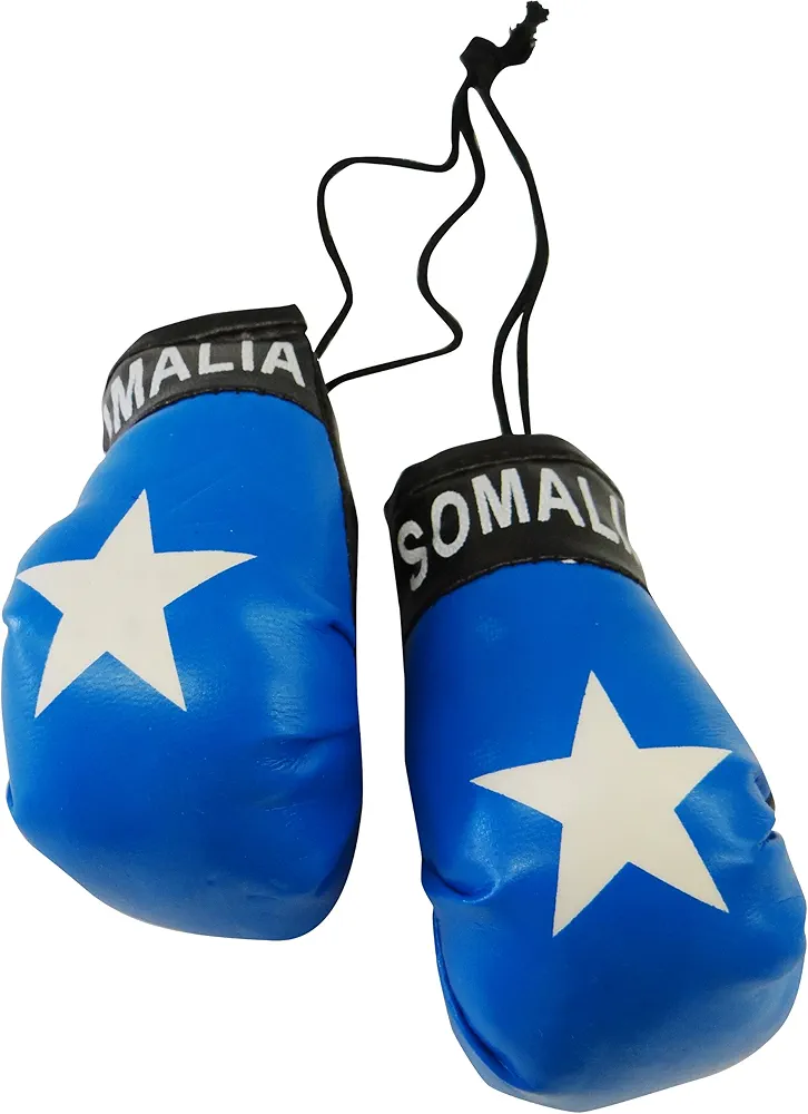 Somalia Country Flag Mini Boxing Gloves to Hang Over Your Automobile Mirror New