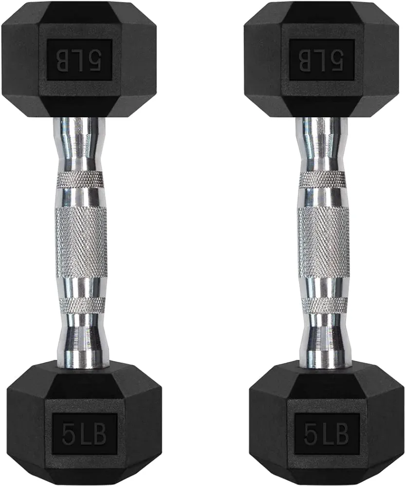RitFit 5-300LBS Rubber Encased Hex Dumbbell Sets with Optional Rack for Home Gym, Coated Hand Weights for Strength Training, Workouts