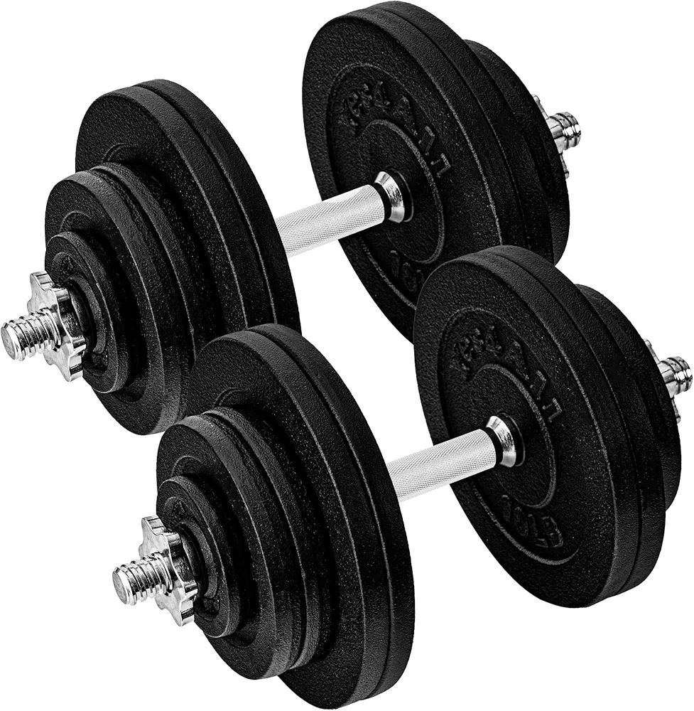 Yes4All 135lbs - Dumbbell Cast Iron Adjustable - Brown Box
