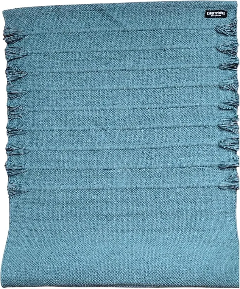 Handmade Organic Cotton Yoga Mat- Yoga Rug - Exercise, Workout, & Fitness Rug Made of 100% Cotton - Woven Material - Absorbent & Washable - 72" x 24"