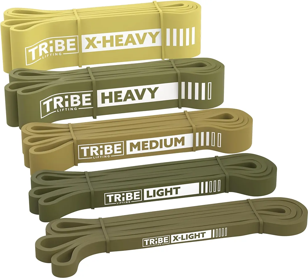 Long Resistance Bands for Working Out Men and Women - Set of 5 Pull-Up Bands, Rubber Handles and Door Anchor - Workout Bands Resistance for Men - Exercise Bands Resistance Bands Set