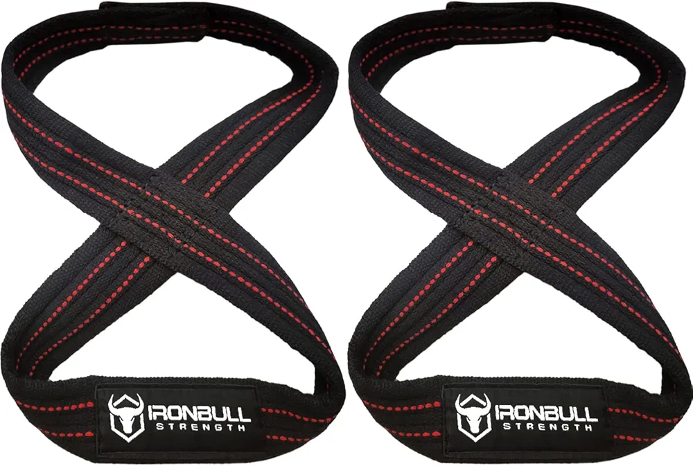 Iron Bull Strength Heavy Duty Lifting Straps for Deadlift - Figure 8 Wrist Straps for Heavy Weight Lifting, Strongman, Powerlifting, Workout and Weightlifting - for Men