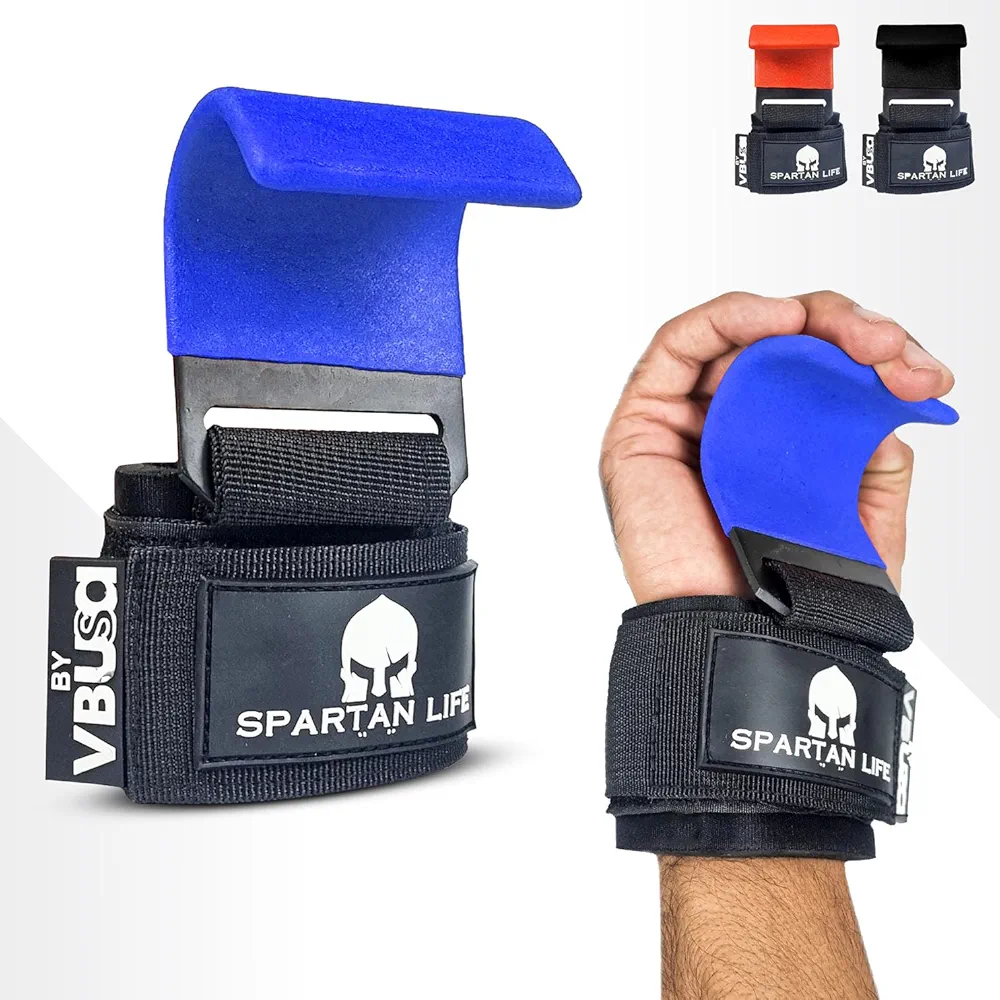 Weight Lifting Hooks Heavy Duty Power Lifting Wrist Straps Pull Ups Deadlift Grips Power Lifting Hooks Padded Workout Straps for Weightlifting Gym Gloves for Men & Women