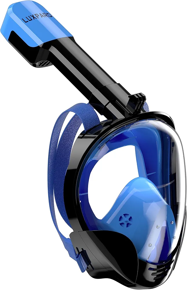Full Face Snorkel Mask, Snorkeling Gear for Adults and Kids, Anti-Fog Anti-Leak 180 Panoramic View Snorkeling Mask with Detachable Camera Mount