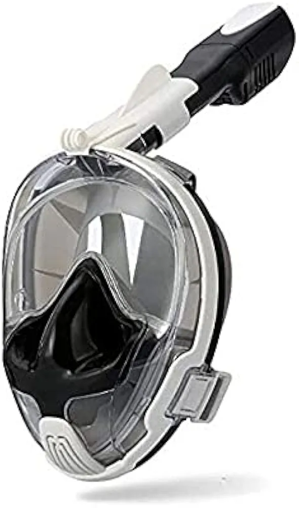 Full Face Snorkel Mask, Diving Mask Safety Breathing System, 180 Panoramic Anti Fog Anti Leak Swimming Mask, Detachable Camera Mount, Very Suitable for Diving Enthusiasts
