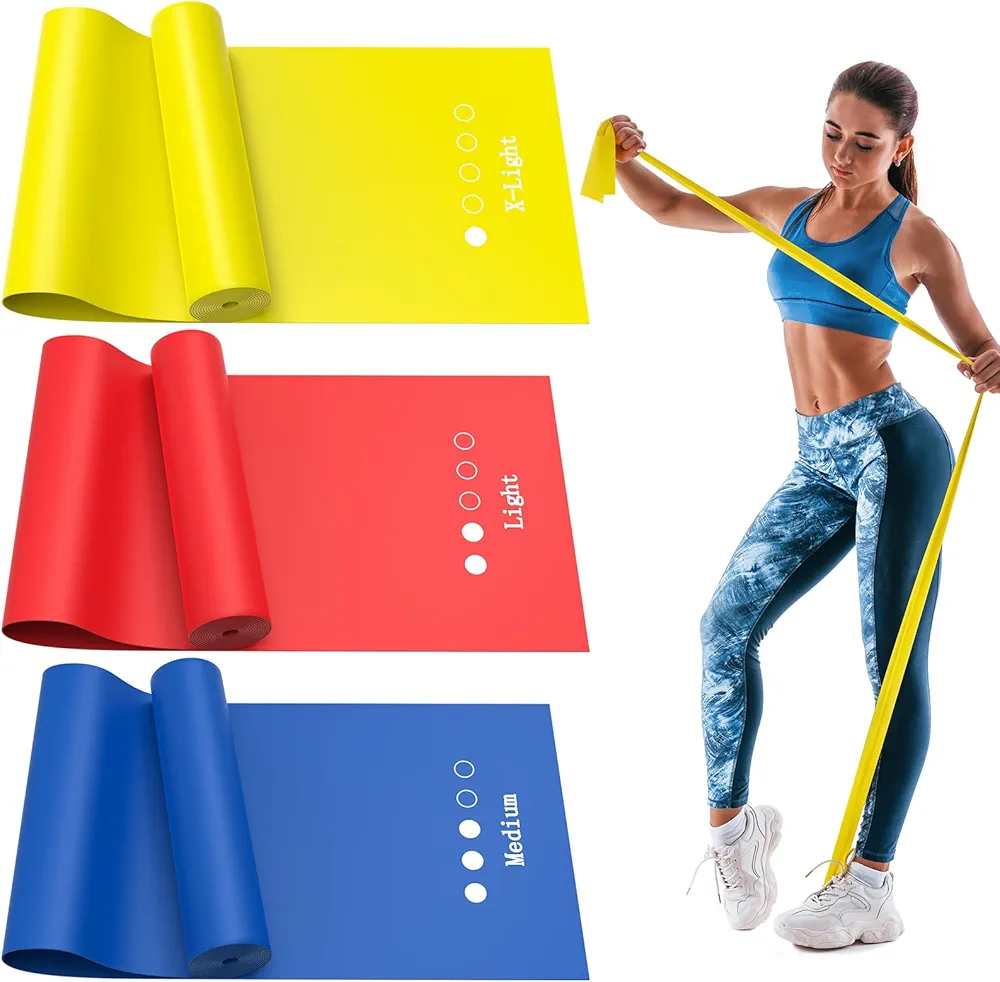 Resistance Bands for Working Out, Exercise Bands Resistance Band Set for Physical Therapy Women, Elastic Stretch Bands for Yoga, Pilates, Rehab, Fitness, Workout Bands for Home Gym