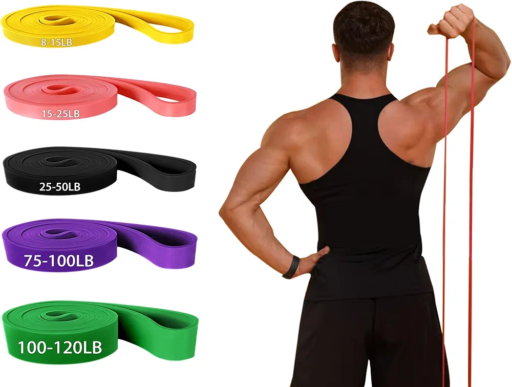 Resistance Bands, Pull Up 5 Resistance Levels Exercise Bands Set for Men Women, Assistance Workout Stretch Bands for Working Out, Body Stretching, Physical Therapy, Muscle Training