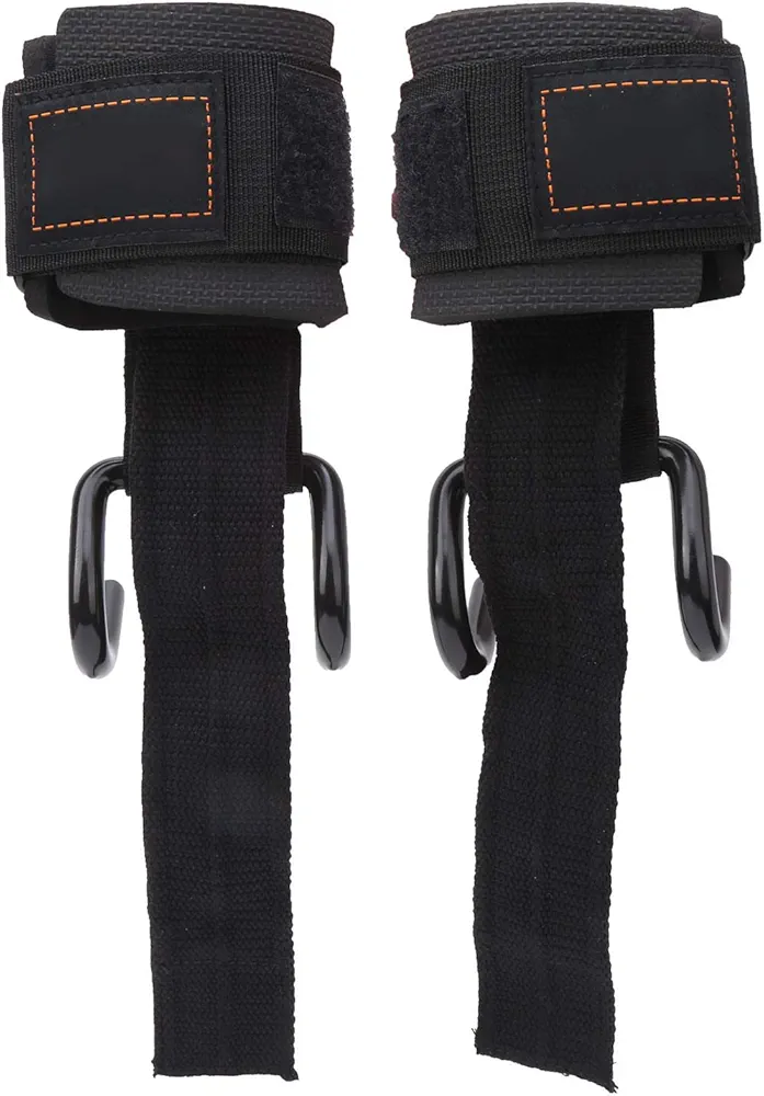 VGEBY Weight Lifting Hooks, 1 Pair Adjustable Fitness Training Weight Lifting Hooks for Men and Women, Heavy Duty Lifting Wrist Straps with Power‑Assisted Hook Exercise Power Training Products
