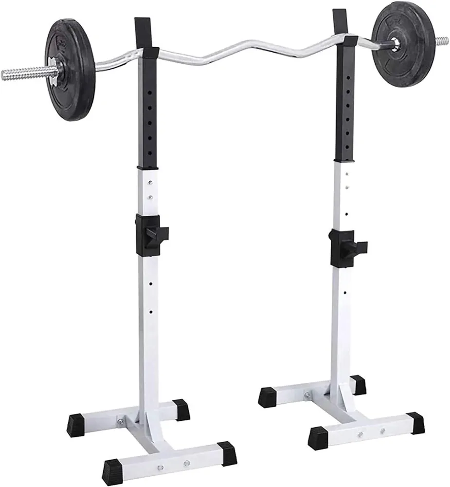 Bench Press Rack,Adjustable Squat Stand Rack,Multi-Function Barbell Rack,Height and Width Adjustable,for Indoor Gym Fitness Training,Max Load 200 Kg