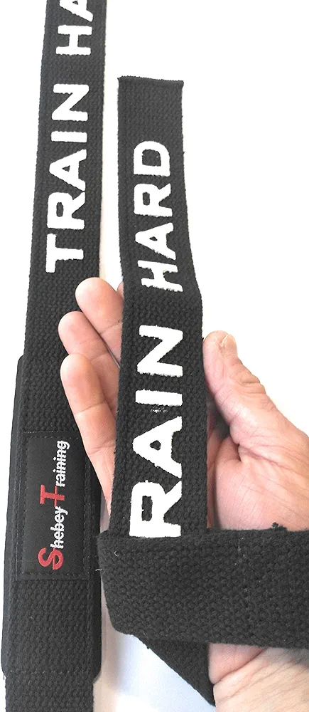 Lifting Wrist Straps Black for Grip Strength in Powerlifting, Deadlifts, Bodybuilding and Crossfit