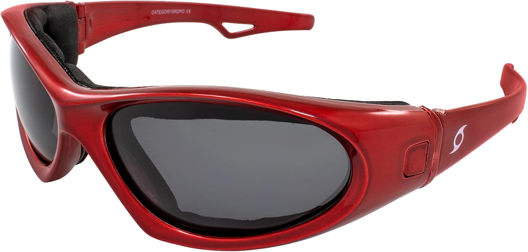 Hurricane Eyewear Category-5 Jet Ski Water-Sport Floating Red Goggles Interchangeable Sunglasses to Goggles with Polarized Smoke Lens