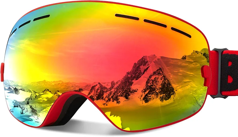 Ski Goggles OTG Snow Snowboard Goggles for Men Women Youth 100% UV Protection Anti Fog Sports Winter Skiing
