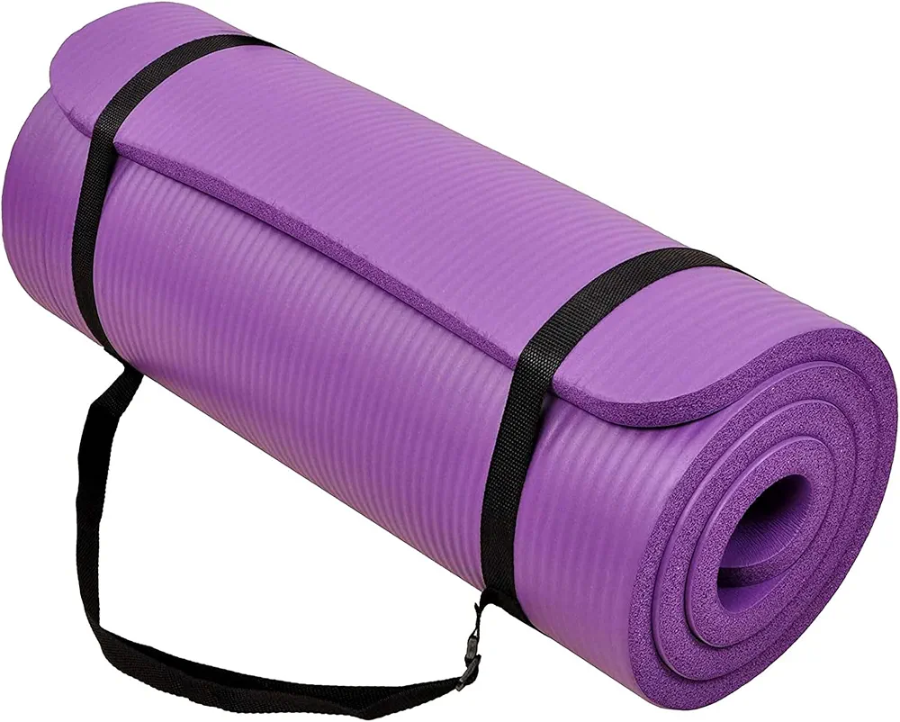 BalanceFrom Exercise Yoga Mat for Home Workout, 1” Thick, Optional Blocks & Knee Pad