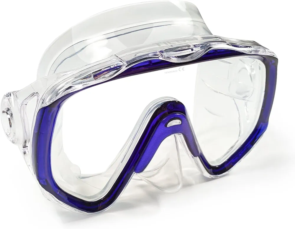 Tilos Titanica, Single Lens Mask for Scuba and Snorkeling (Blue, Junior)