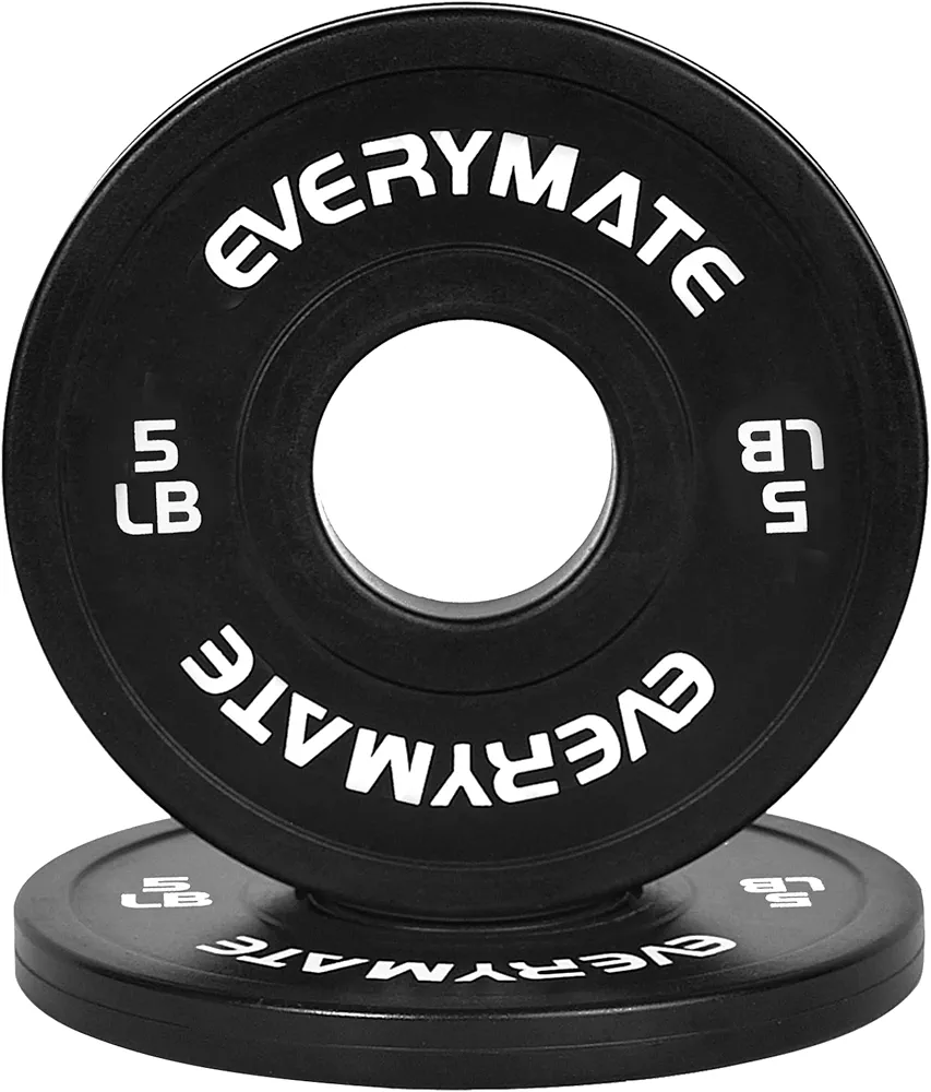 Black Change Weight Plates 1.25LB 2.5LB 5LB Set Fractional Plate Olympic Bumper Plates for Cross Training Bumper Weight Plates Steel Insert Strength Training Weight Plates