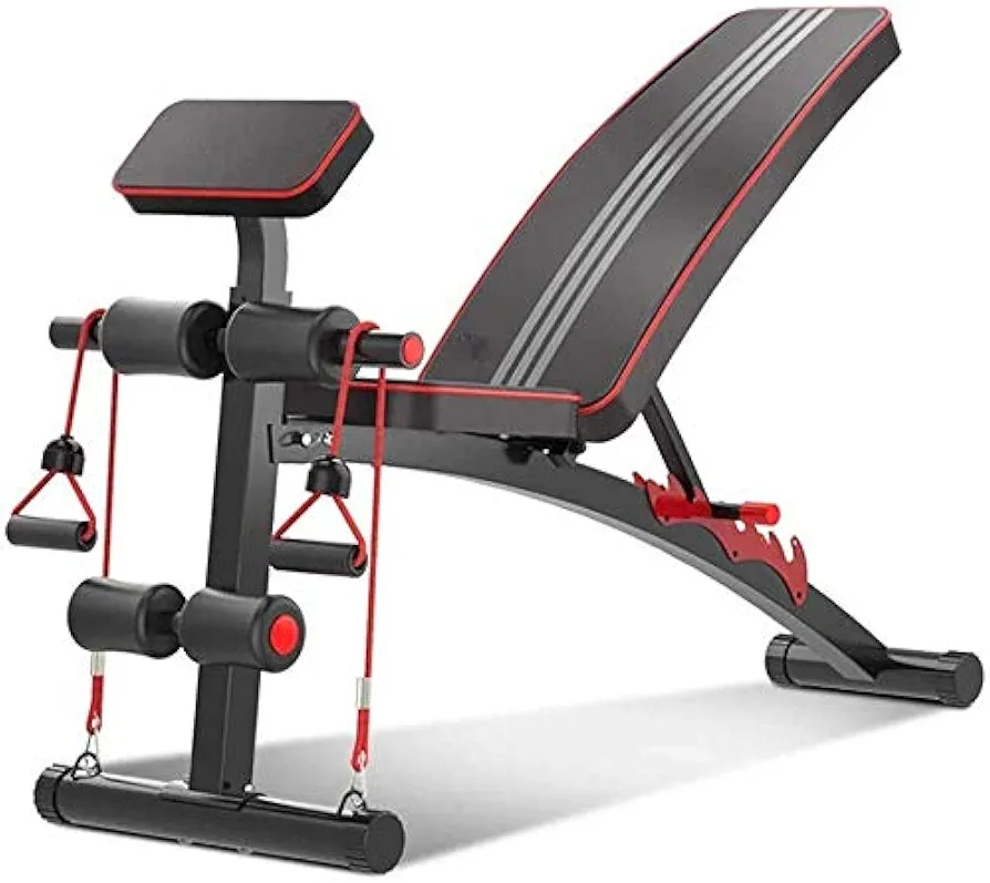 Weight Bench Adjustable, Multifunctional Press Exercise Gym Bench Foldable Sit Up Incline Abs Benchs, for Bench Press, Sit-ups, Leg Lifts, Full Body Fitness,Black