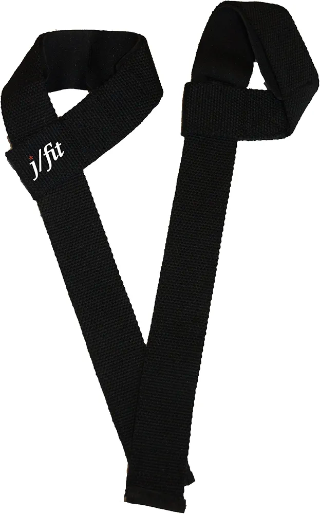 JFIT Padded Weight Lifting Straps, Black