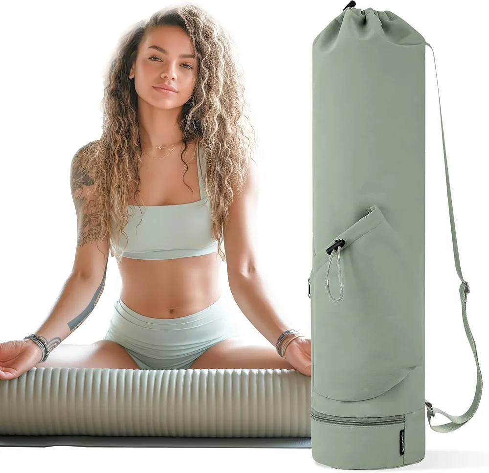 Yoga Mat Bag Сarrier - Multi-Functional Yoga Mat Carrier Bag with Water Bottle Pocket - Versatile Gym Yoga Mat Bags for Women - Yoga Bag for Mat with Adjustable Strap - Premium Yoga Carrier