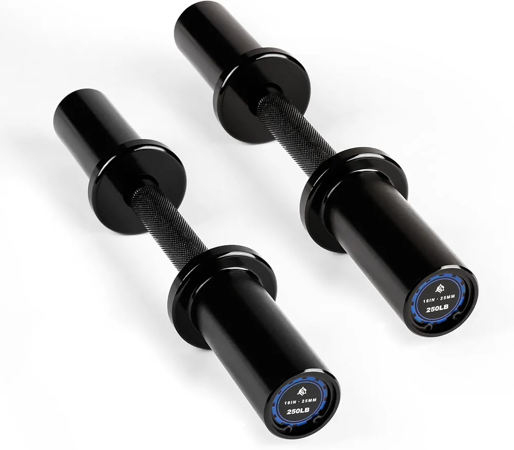 LIONSCOOL 16"Loadable Dumbbells Pairs, Olympic Dumbbell Bar/Handle for Strength Training, Compatible with 2’’ Standard Plates