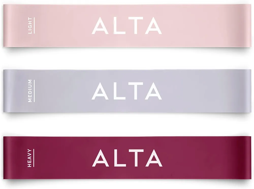 ALTA Mini Loop Bands for Exercise - Premium Durable Latex - Small Resistance Bands for Women, Mini Booty Bands for Working Out, Leg Stretch Bands for Physical Therapy, Pilates Exercise Mini Bands Set