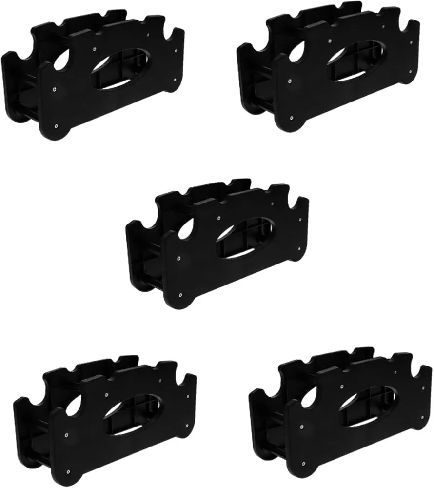 Sosoport 5pcs Dumbbell Rack Stand Weight Holder Rack Gym Storage Rack Dumbbell Weight Rack Kettlebell Storage Rack Weight Organizer Stand Small Dumbbell Rack 4 Holes Dumbbell Stand Black Pp