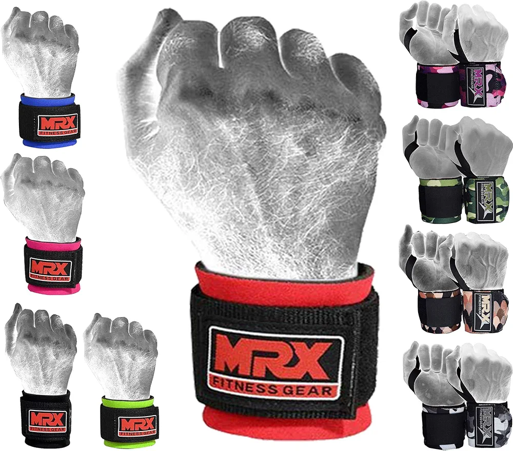MRX Weight Lifting Wrist Wraps for Wrist Support Lifting Straps Gym Bodybuilding Training Workout for Men and Women