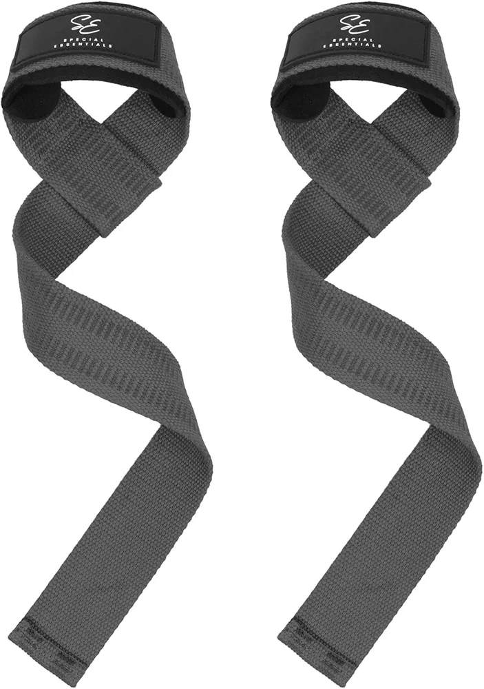 Special Essentials Wrist Straps for Weightlifting - Premium Padded Neoprene with Anti Slip Silicone Grip - Gym Lifting Straps Ideal for Men and Women - Enhances Bodybuilding & Powerlifting