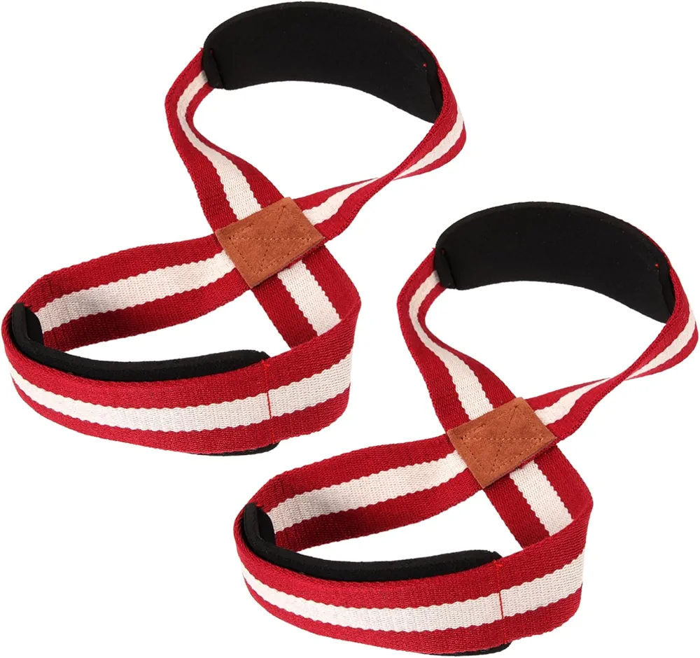Weight Lifting Straps Thick Diving Fabric Red Guantillas para Gym Hombre Cotton Webbing Wrist Wraps