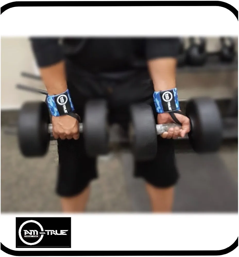 Wrist Straps for Weightlifting, Powerlifting, Cross Training, Bodybuilding with Thumb Loop - Wrist Support Braces for Men & Women SZ - OS