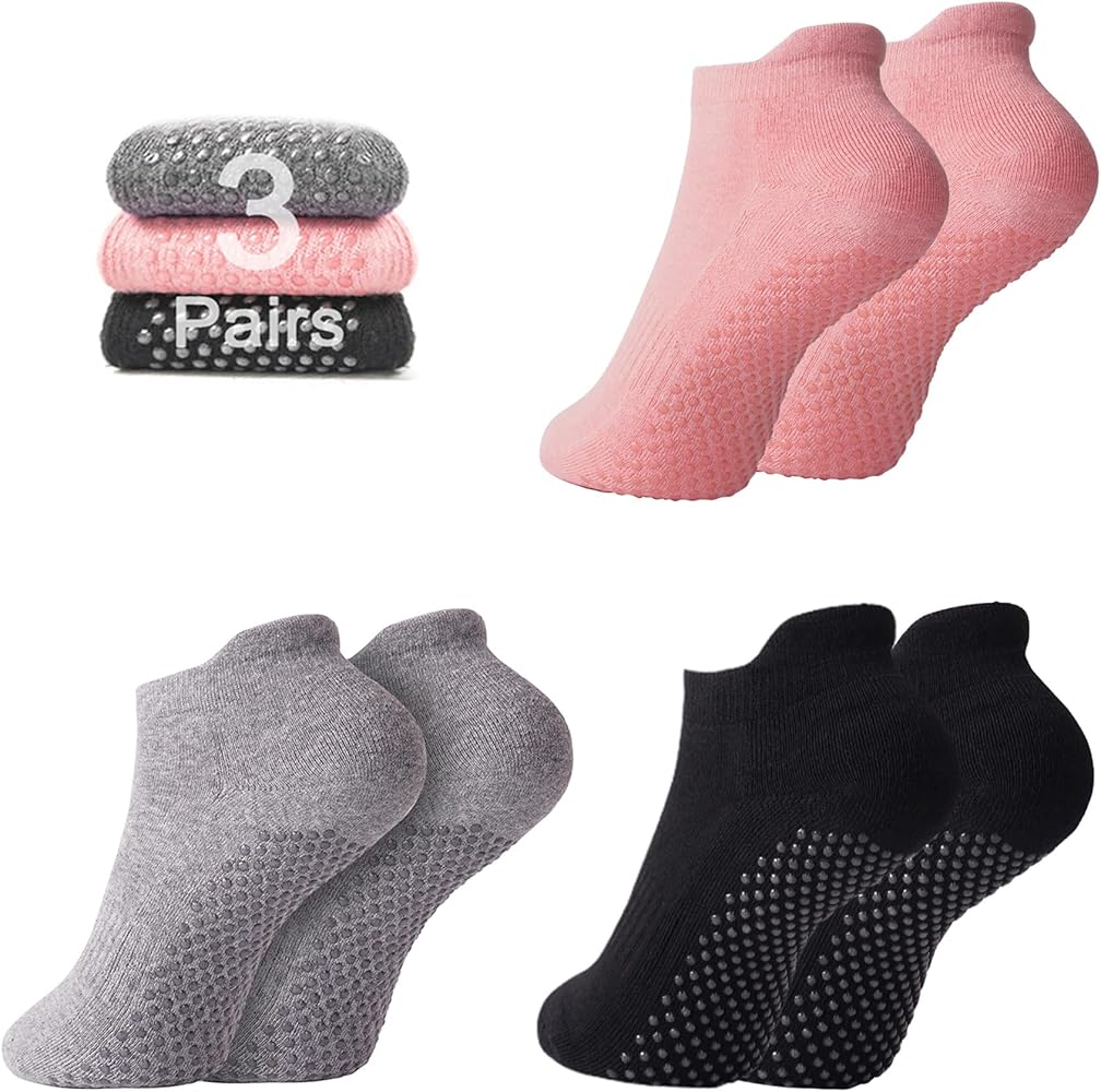 3 pairs Grip socks Pilates grip socks Grip socks soccer Pilates socks Grip socks for women Pilates yoga socks