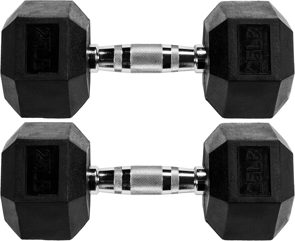 Premium Rubber Encased Hex Dumbbell, Pairs