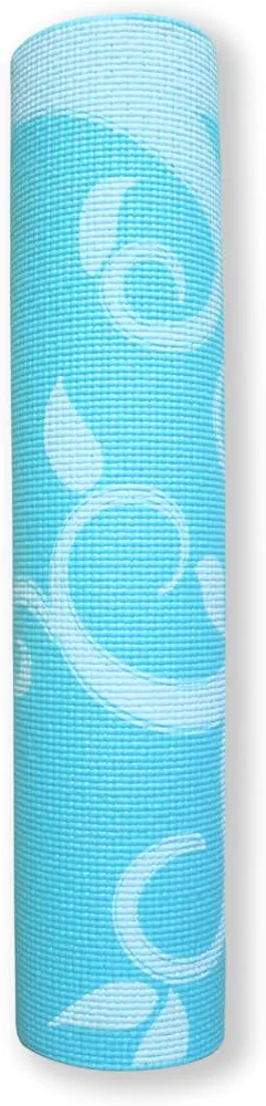Yoga Mat 1/4 inch Thick w/Carrying Strap, Non-Slip NBR Mat for Fitness Pilates Stretching and Floor Excercise, Light Blue
