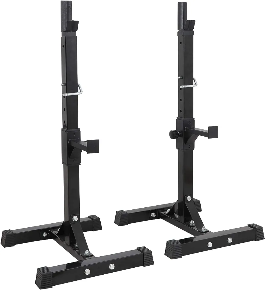 F2C Max Load 550Lbs Pair of Adjustable 41"-66" Rack Sturdy Steel Squat Barbell Free Bench Press Stands GYM/Home Gym Portable Dumbbell Racks Stands
