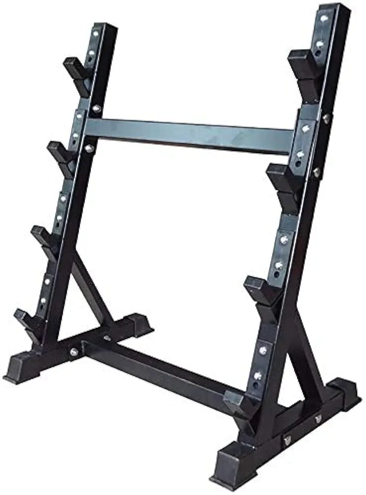 Barbell Rack, Commercial Fixed Dumbbell Storage Display Holder, Fitness Equipment Storage Rack, Four-Tier Barbell Storage Stand Ranzorh