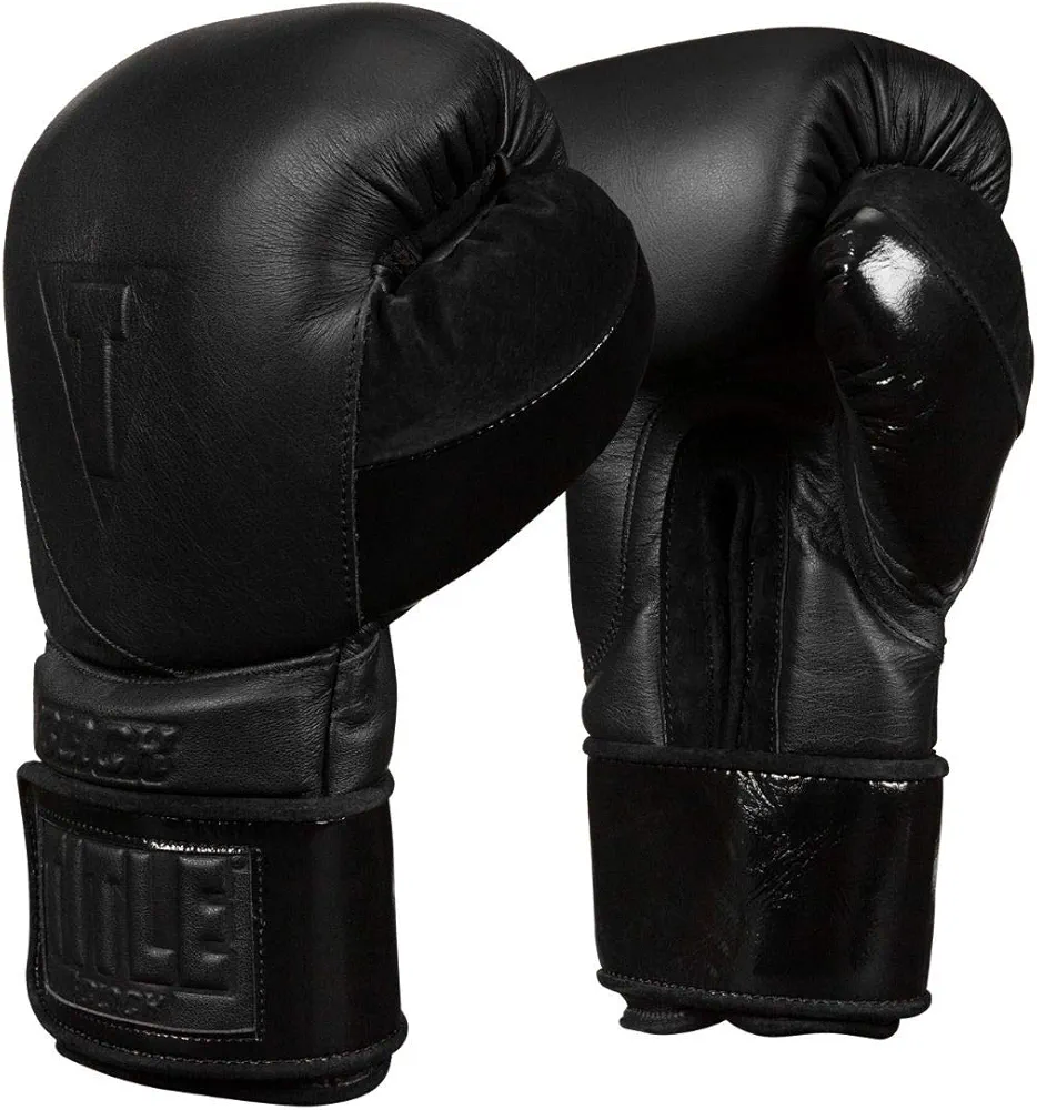 TITLE Boxing Black Training Gloves 2.0 - Boxing Gloves, Boxing Training Gloves, MMA Gloves, Oz Training Gloves, Kickboxing Gloves, Punching Bag Gloves, Sparring Gloves