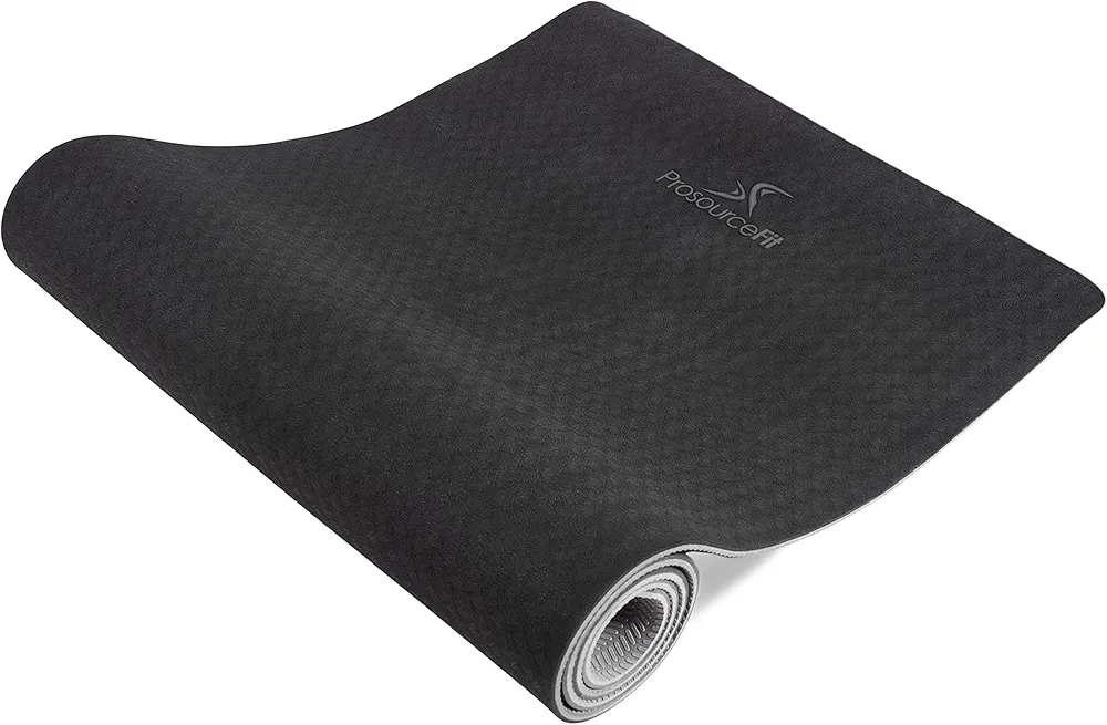 ProsourceFit Natura TPE Yoga Mat 1/4" (6mm) Thick, 72" Long, Reversible with High-Density Cushion & Non-slip Texture, Eco-conscious & Hygienic